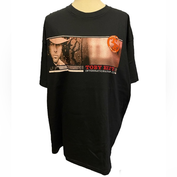 Toby Keith International Fan Club Black T-shirt 90s 2000s 2XL - Picture 4 of 10